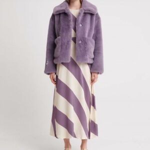 Jakke Traci Purple Faux Fur Jacket